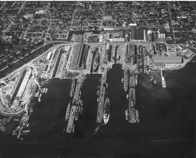 Photograph of Puget Sound Navy Yard at
        Bremerton