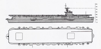 Schematic diagram of Casablanca class escort
                carrier
