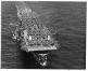 HIgh bow view of Casablanca-class escort carrier