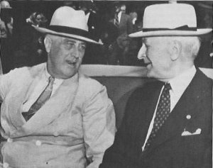 Photograph of FDR and Hull
