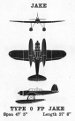 3-view diagram of E13A "Jake"
                  floatplane