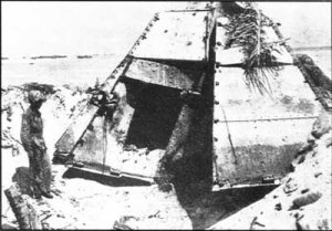 Photograph of Japanese steel pillbox on Tarawa