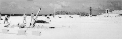 Photograph of 3" antiaircraft battery at Johnston Island