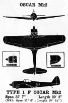 3-view diagram of Ki-43 Oscar