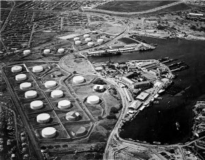 Tank farm at Pearl Harbor submarine base