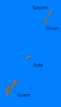 Digital relief map of Mariana Islands