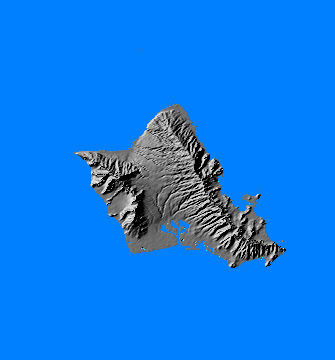 Relief map of Oahu