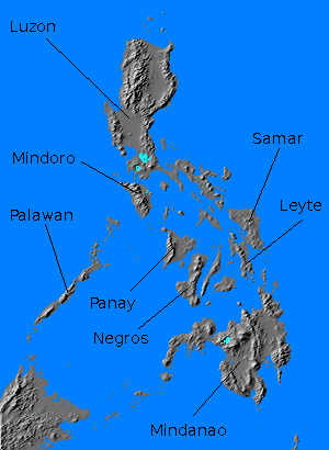 Relief map of the Philippine Islands