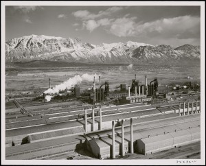 Photograph of Geneva Steel, Provo, Utah, during the war
        years