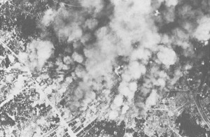 Photograph of bombing of Yokohama
